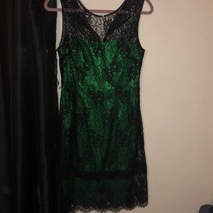 Beautiful lace black and green dress